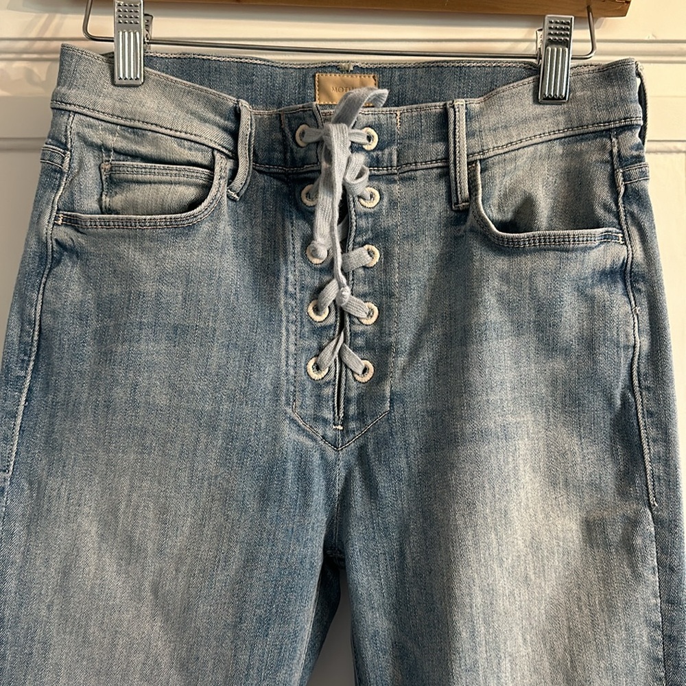 MOTHER lace up dazzler ankle jeans size 27